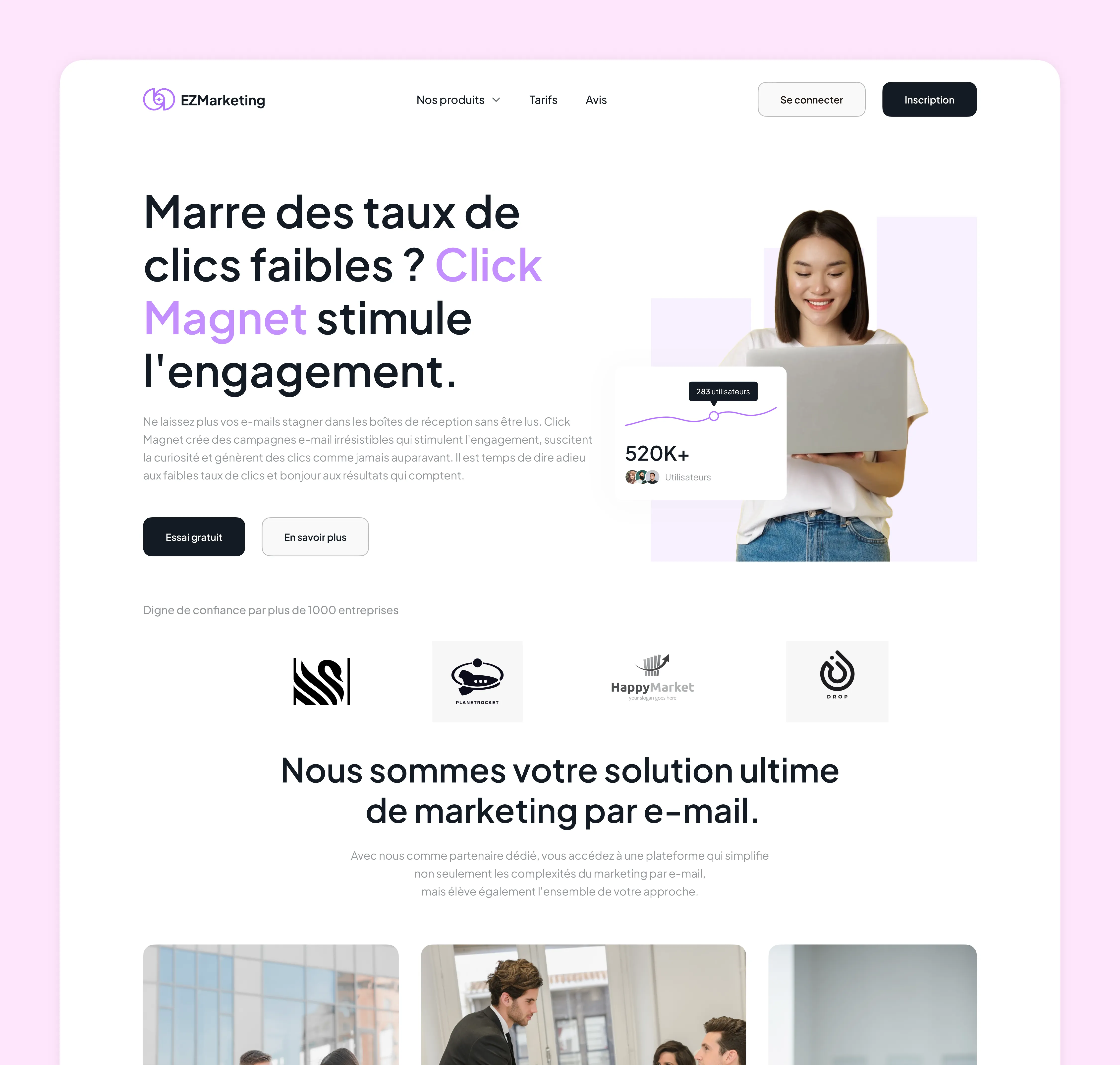 EZ Marketing : exemple de création sur-mesure pour une agence marketing