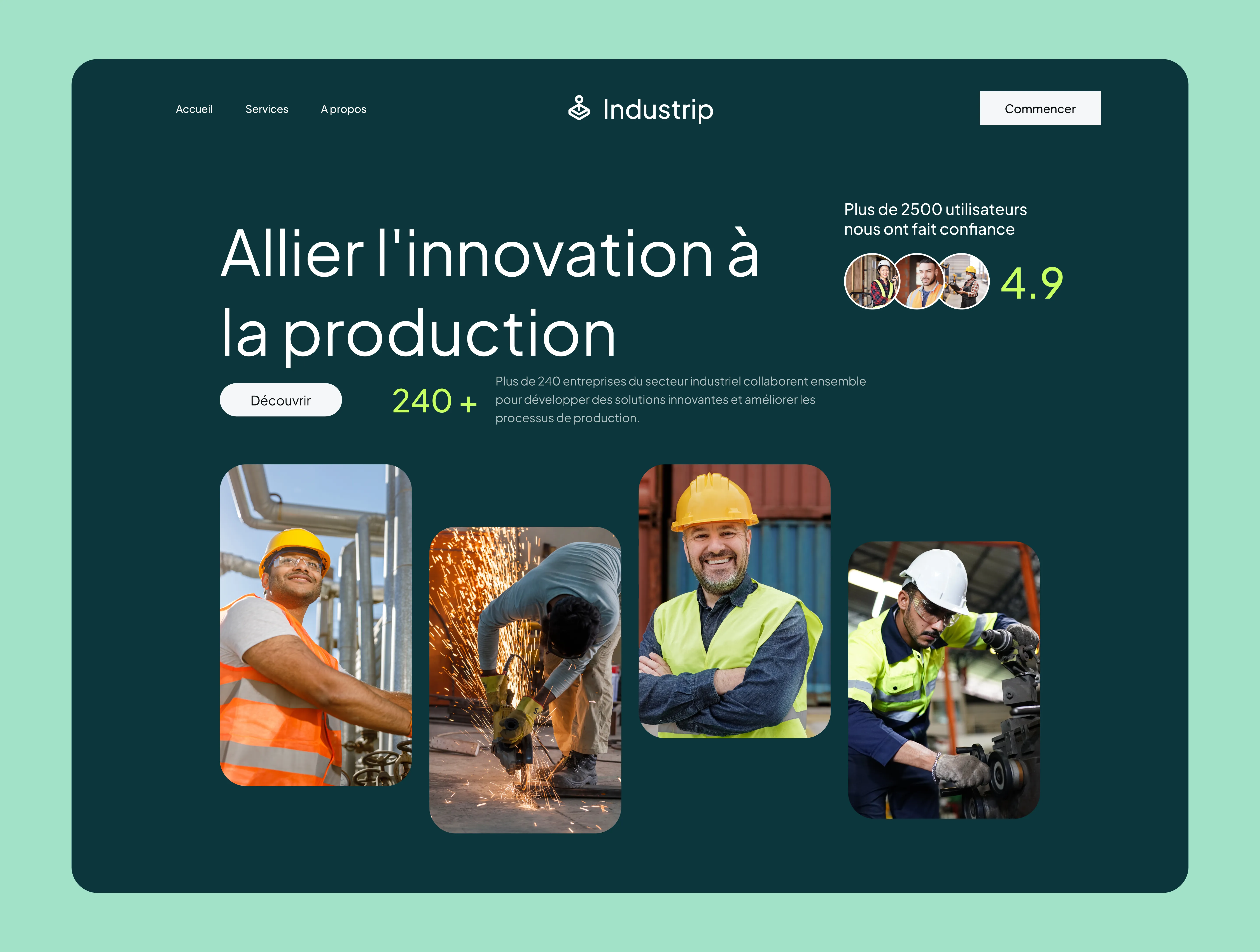 Image représentant le secteur industriel avec un design moderne