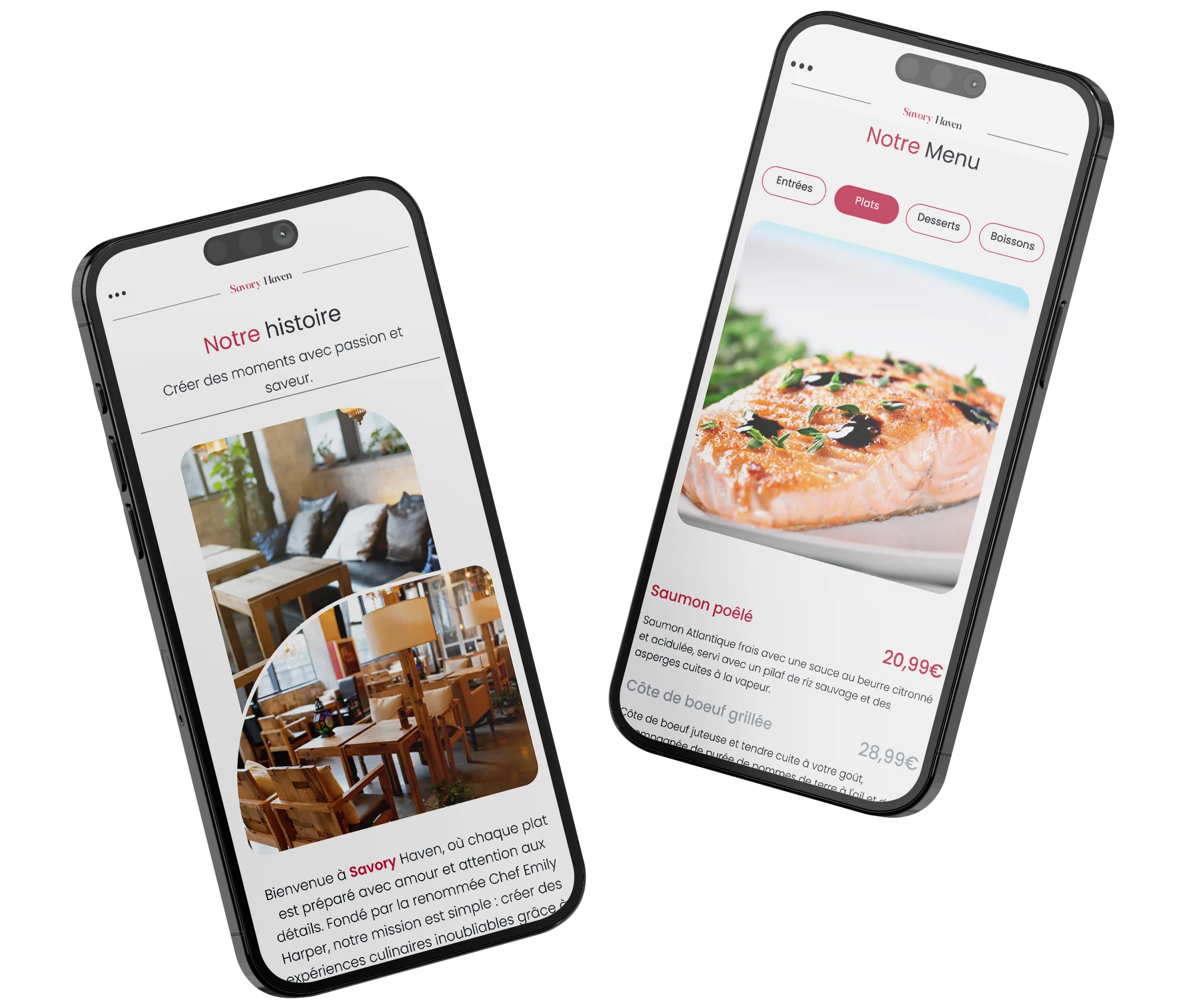 Site web moderne et interactif pour un restaurant